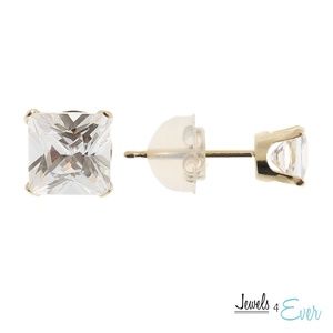 9K Gold Stud Earrings with 4mm CZ